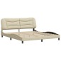 vidaXL Estructura de cama con cabecero de tela color crema 180x200 cm vidaXL Estructura de cama con cabecero de tela color crema 180x200 cm