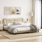 vidaXL Estructura de cama con cabecero de tela color crema 180x200 cm vidaXL Estructura de cama con cabecero de tela color crema 180x200 cm