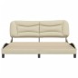 vidaXL Estructura de cama con cabecero de tela color crema 180x200 cm vidaXL Estructura de cama con cabecero de tela color crema 180x200 cm