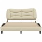 vidaXL Estructura de cama con cabecero de tela color crema 140x190 cm vidaXL Estructura de cama con cabecero de tela color crema 140x190 cm