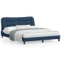 vidaXL Estructura de cama con cabecero de tela azul 160x200 cm vidaXL Estructura de cama con cabecero de tela azul 160x200 cm