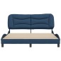 vidaXL Estructura de cama con cabecero de tela azul 160x200 cm vidaXL Estructura de cama con cabecero de tela azul 160x200 cm