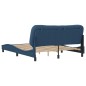 vidaXL Estructura de cama con cabecero de tela azul 160x200 cm vidaXL Estructura de cama con cabecero de tela azul 160x200 cm