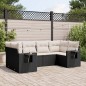 vidaXL Set de sofás de jardín 6 piezas y cojines ratán sintético negro vidaXL Set de sofás de jardín 6 piezas y cojines ratán sintético negro