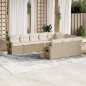 vidaXL Juego de sofás jardín con cojines beige 10 pzas ratán sintético vidaXL Juego de sofás jardín con cojines beige 10 pzas ratán sintético
