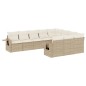 vidaXL Juego de sofás jardín con cojines beige 10 pzas ratán sintético vidaXL Juego de sofás jardín con cojines beige 10 pzas ratán sintético
