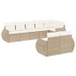vidaXL Juego de sofás de jardín con cojines beige 8 pzas ratán PE vidaXL Juego de sofás de jardín con cojines beige 8 pzas ratán PE