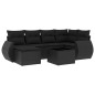 vidaXL Set de comedor de jardín 7 pzas y cojines ratán sintético negro vidaXL Set de comedor de jardín 7 pzas y cojines ratán sintético negro