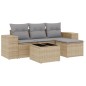 vidaXL Juego de sofás jardín con cojines 5 pzas ratán sintético beige vidaXL Juego de sofás jardín con cojines 5 pzas ratán sintético beige