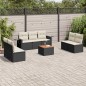 vidaXL Set de sofás de jardín 8 piezas y cojines ratán sintético negro vidaXL Set de sofás de jardín 8 piezas y cojines ratán sintético negro