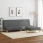 vidaXL Sofá cama de 2 plazas con taburete tela gris oscuro vidaXL Sofá cama de 2 plazas con taburete tela gris oscuro