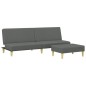 vidaXL Sofá cama de 2 plazas con taburete tela gris oscuro vidaXL Sofá cama de 2 plazas con taburete tela gris oscuro