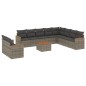 vidaXL Set de sofás de jardín 11 pzas y cojines ratán sintético gris vidaXL Set de sofás de jardín 11 pzas y cojines ratán sintético gris