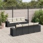 vidaXL Set de sofás de jardín 8 piezas y cojines ratán sintético negro vidaXL Set de sofás de jardín 8 piezas y cojines ratán sintético negro