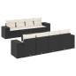 vidaXL Set de sofás de jardín 8 piezas y cojines ratán sintético negro vidaXL Set de sofás de jardín 8 piezas y cojines ratán sintético negro