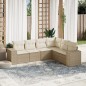 vidaXL Juego de sofás jardín con cojines 6 pzas ratán sintético beige vidaXL Juego de sofás jardín con cojines 6 pzas ratán sintético beige