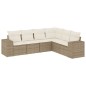 vidaXL Juego de sofás jardín con cojines 6 pzas ratán sintético beige vidaXL Juego de sofás jardín con cojines 6 pzas ratán sintético beige