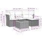 vidaXL Juego de sofás jardín con cojines 5 pzas ratán sintético gris vidaXL Juego de sofás jardín con cojines 5 pzas ratán sintético gris