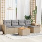 vidaXL Juego de sofás jardín con cojines beige mezcla 6 pzas ratán PE vidaXL Juego de sofás jardín con cojines beige mezcla 6 pzas ratán PE