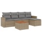 vidaXL Juego de sofás jardín con cojines beige mezcla 6 pzas ratán PE vidaXL Juego de sofás jardín con cojines beige mezcla 6 pzas ratán PE