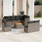 vidaXL Set de muebles de jardín 9 pzas y cojines ratán sintético gris vidaXL Set de muebles de jardín 9 pzas y cojines ratán sintético gris