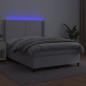 vidaXL Cama box spring colchón y LED cuero sintético blanco 140x200 cm vidaXL Cama box spring colchón y LED cuero sintético blanco 140x200 cm
