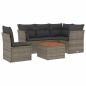 vidaXL Set de muebles de jardín 6 pzas y cojines ratán sintético gris vidaXL Set de muebles de jardín 6 pzas y cojines ratán sintético gris