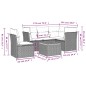 vidaXL Set de muebles de jardín 6 pzas y cojines ratán sintético gris vidaXL Set de muebles de jardín 6 pzas y cojines ratán sintético gris