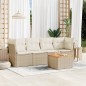 vidaXL Juego de sofás jardín con cojines 5 pzas ratán sintético beige vidaXL Juego de sofás jardín con cojines 5 pzas ratán sintético beige