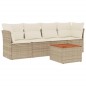 vidaXL Juego de sofás jardín con cojines 5 pzas ratán sintético beige vidaXL Juego de sofás jardín con cojines 5 pzas ratán sintético beige