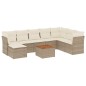 vidaXL Set de sofás de jardín 9 pzas con cojines ratán sintético beige vidaXL Set de sofás de jardín 9 pzas con cojines ratán sintético beige
