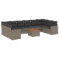 vidaXL Set de sofás de jardín 11 pzas y cojines ratán sintético gris vidaXL Set de sofás de jardín 11 pzas y cojines ratán sintético gris