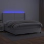 vidaXL Cama box spring colchón y LED cuero sintético blanco 160x200 cm vidaXL Cama box spring colchón y LED cuero sintético blanco 160x200 cm