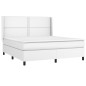 vidaXL Cama box spring colchón y LED cuero sintético blanco 160x200 cm vidaXL Cama box spring colchón y LED cuero sintético blanco 160x200 cm