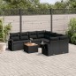 vidaXL Set de sofás de jardín 8 piezas y cojines ratán sintético negro vidaXL Set de sofás de jardín 8 piezas y cojines ratán sintético negro