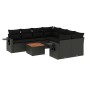 vidaXL Set de sofás de jardín 8 piezas y cojines ratán sintético negro vidaXL Set de sofás de jardín 8 piezas y cojines ratán sintético negro