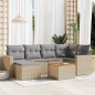 vidaXL Juego de sofás jardín con cojines beige mezcla 7 pzas ratán PE vidaXL Juego de sofás jardín con cojines beige mezcla 7 pzas ratán PE