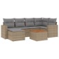 vidaXL Juego de sofás jardín con cojines beige mezcla 7 pzas ratán PE vidaXL Juego de sofás jardín con cojines beige mezcla 7 pzas ratán PE
