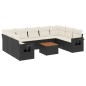 vidaXL Set de sofás de jardín 10 pzas cojines ratán sintético negro vidaXL Set de sofás de jardín 10 pzas cojines ratán sintético negro