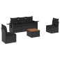 vidaXL Set de sofás de jardín 6 piezas y cojines ratán sintético negro vidaXL Set de sofás de jardín 6 piezas y cojines ratán sintético negro