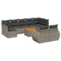 vidaXL Set de sofás de jardín 10 pzas con cojines ratán sintético gris vidaXL Set de sofás de jardín 10 pzas con cojines ratán sintético gris