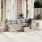 vidaXL Juego de sofás jardín con cojines beige mezcla 8 pzas ratán PE vidaXL Juego de sofás jardín con cojines beige mezcla 8 pzas ratán PE