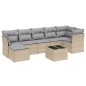 vidaXL Juego de sofás jardín con cojines beige mezcla 8 pzas ratán PE vidaXL Juego de sofás jardín con cojines beige mezcla 8 pzas ratán PE