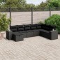 vidaXL Set de sofás de jardín 8 piezas y cojines ratán sintético negro vidaXL Set de sofás de jardín 8 piezas y cojines ratán sintético negro