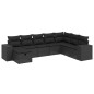 vidaXL Set de sofás de jardín 8 piezas y cojines ratán sintético negro vidaXL Set de sofás de jardín 8 piezas y cojines ratán sintético negro