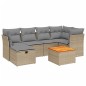 vidaXL Juego de sofás jardín con cojines beige mezcla 7 pzas ratán PE vidaXL Juego de sofás jardín con cojines beige mezcla 7 pzas ratán PE