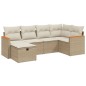 vidaXL Juego de sofás jardín con cojines 6 pzas ratán sintético beige vidaXL Juego de sofás jardín con cojines 6 pzas ratán sintético beige