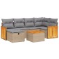 vidaXL Juego de sofás jardín con cojines beige mezcla 7 pzas ratán PE vidaXL Juego de sofás jardín con cojines beige mezcla 7 pzas ratán PE