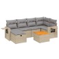 vidaXL Juego de sofás jardín con cojines beige mezcla 7 pzas ratán PE vidaXL Juego de sofás jardín con cojines beige mezcla 7 pzas ratán PE