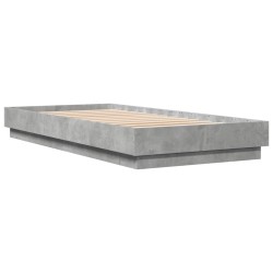vidaXL Estructura de cama madera de ingeniería gris hormigón 90x200cm